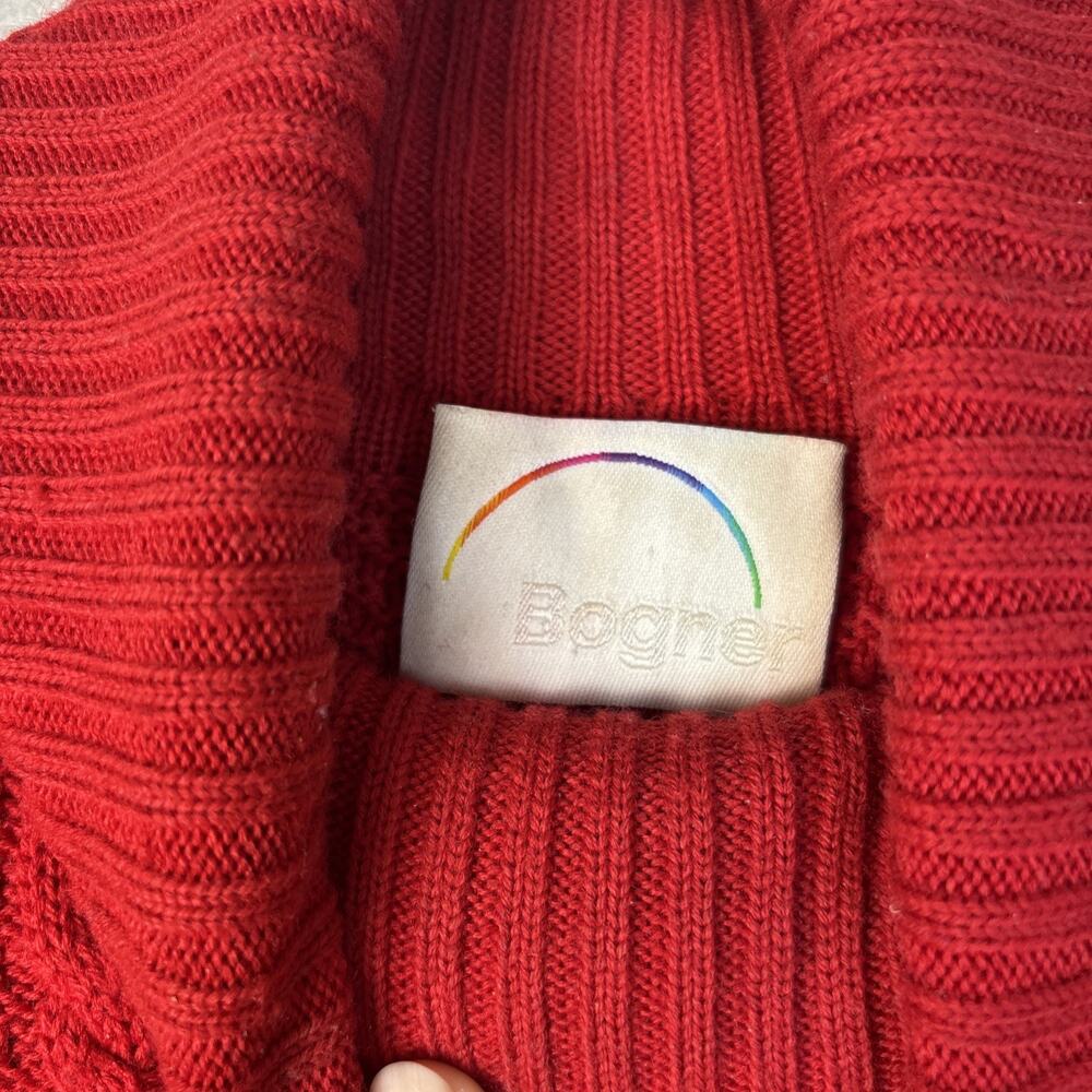 VTG Bogner Sweater Women’s Sm Wool Blend Turtleneck Ribbed Cable Knit Pullover - Picture 4 of 9